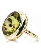 Anneau Péridot jaune Or jaune 14 carats Style vintage vrc285y